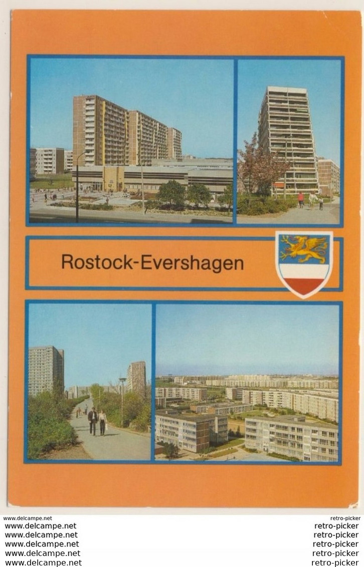 AK  Rostock Evershagen  Hochhaus Straße S Bahnhof Nexö Ring_Ansichtskarte _ Normalformat - Rostock