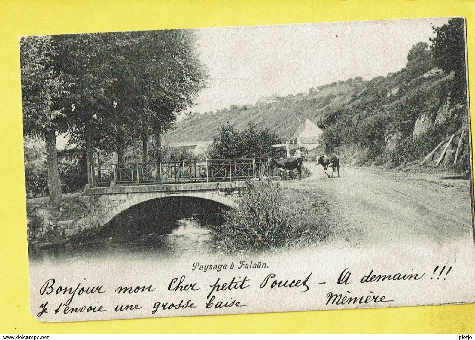 * Falaen (Onhaye - Namur - La Wallonie) * Paysage à Falaën, Vache, Koe, Cow, Pont, Bridge, Brug, Canal, Quai, TOP - Onhaye