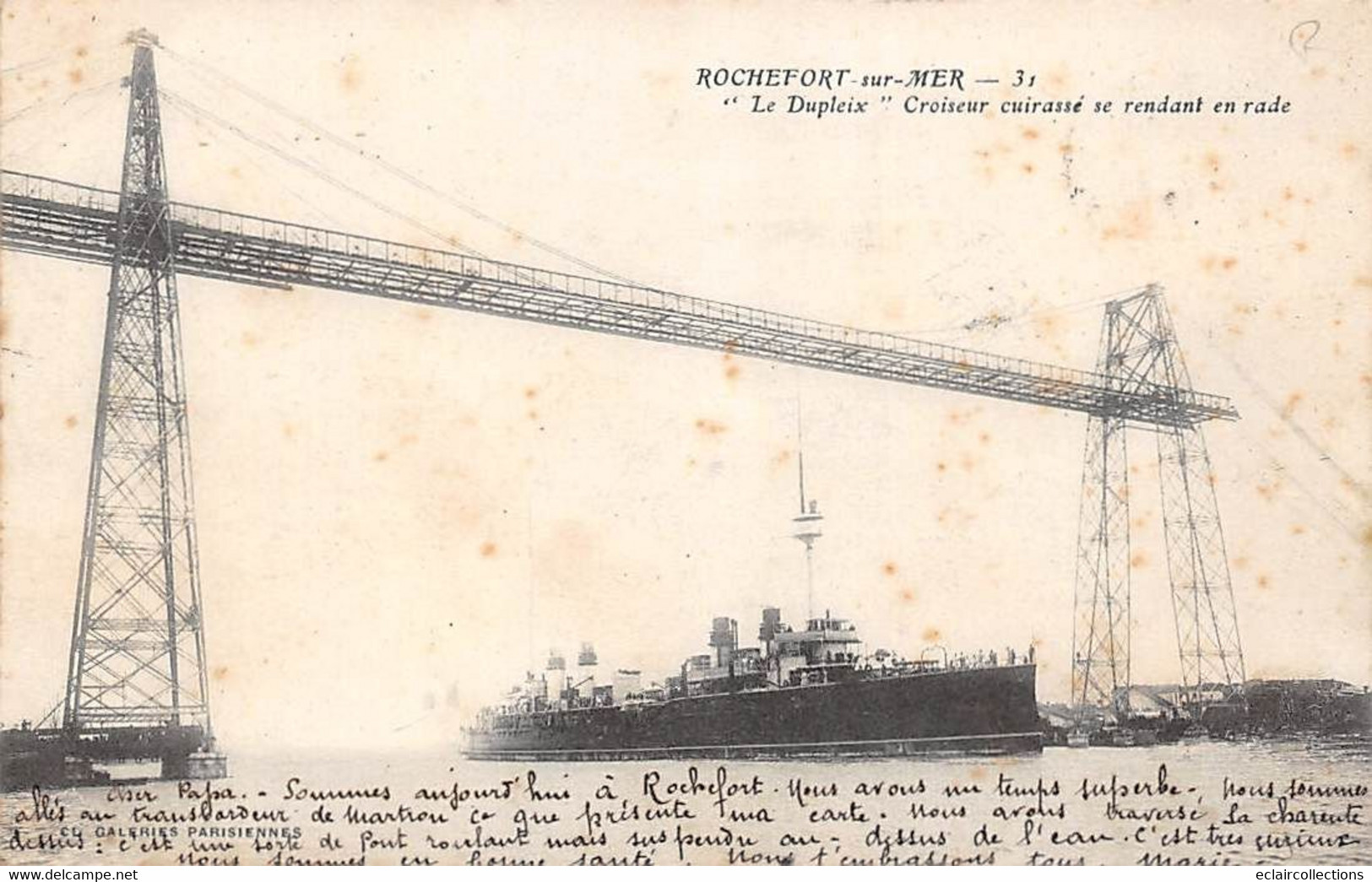 Rochefort Sur Mer       17         Pont Transbordeur. Et Le Cuirassé Dupleix          (voir Scan) - Rochefort