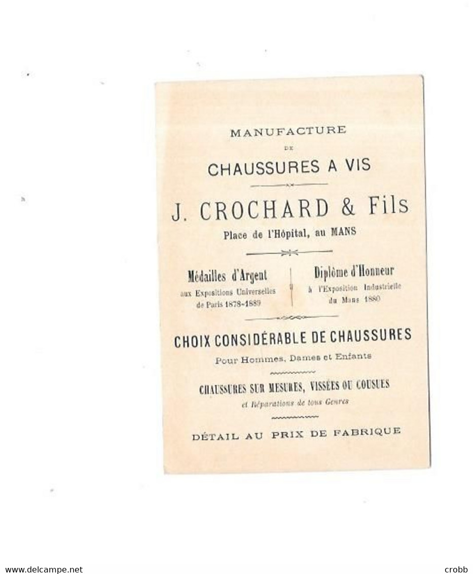 11990 - Chromo Crochard LE MANS, Chaussures à Vis, Petite Fille Jouant Violon, Chats Dansants - Other & Unclassified