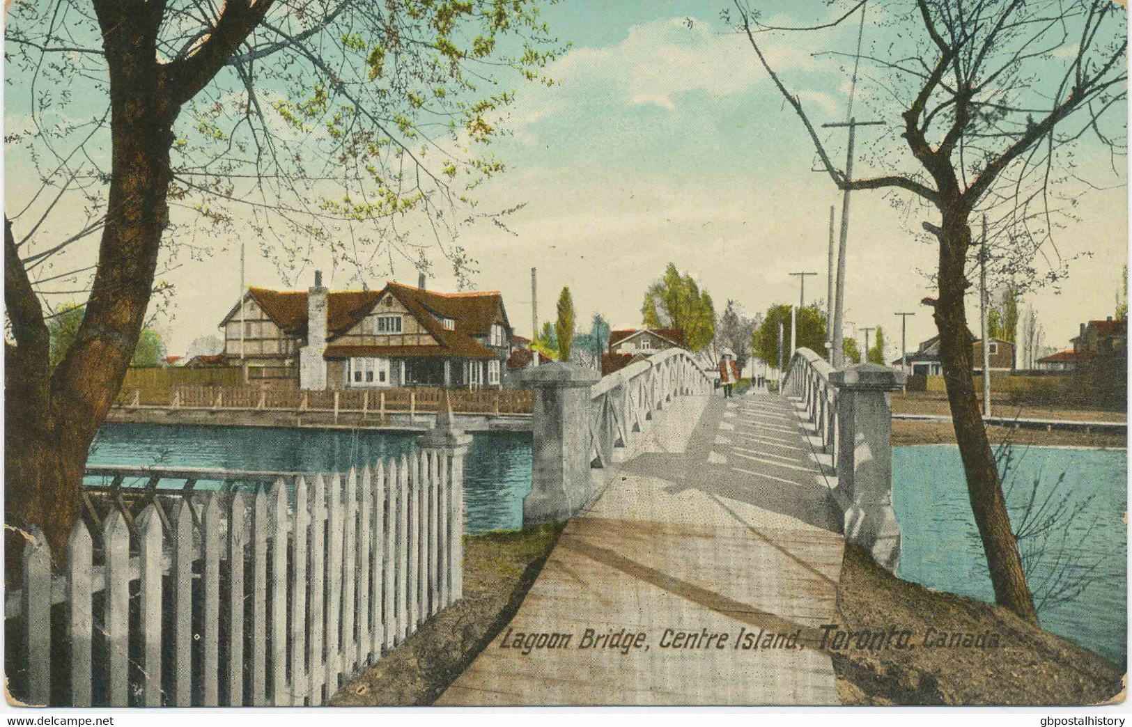 CANADA 1920 Very Fine Mint Coloured Pc "Lagoon Bridge, Centre Island, TORONTO" - Toronto