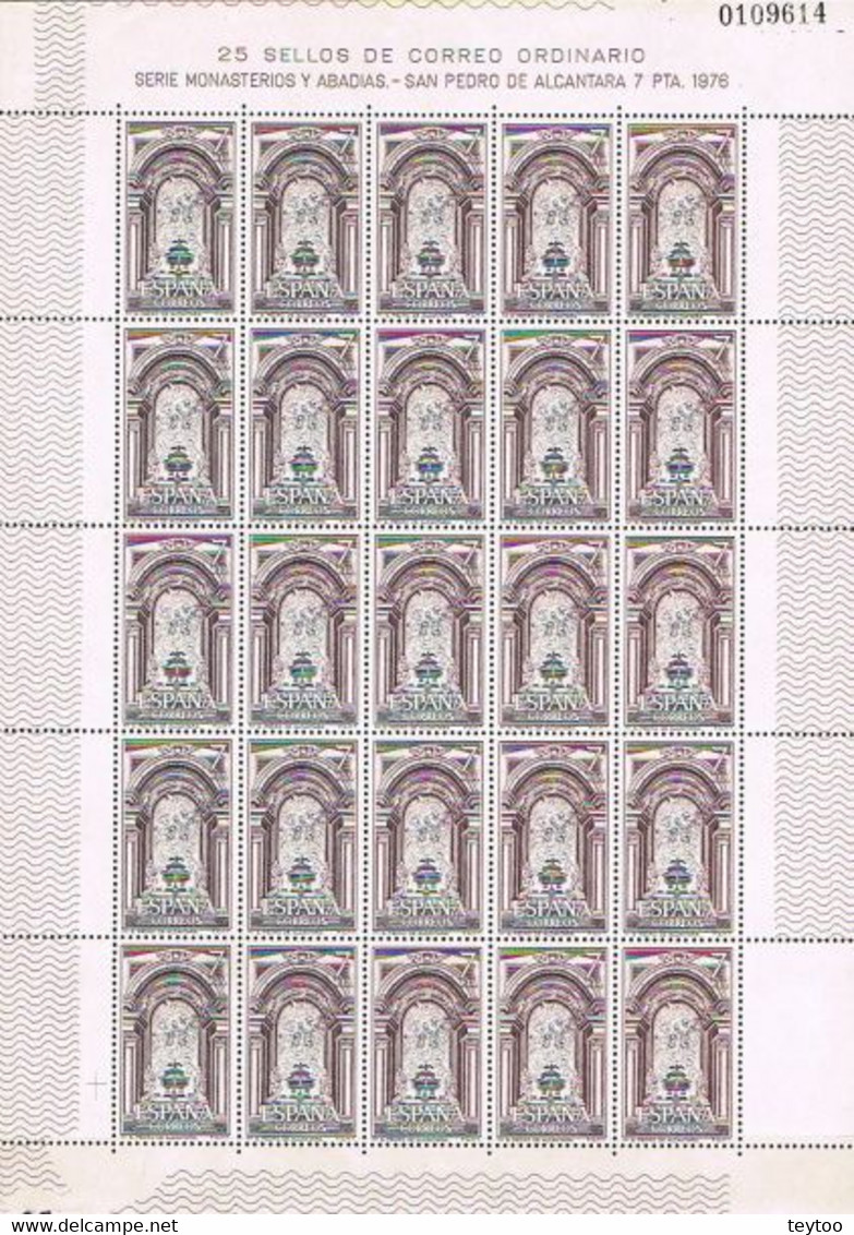 .[A0155] España 1976; Pliego San Pedro De Alcántara, 25x7Pt. (MNH) - Hojas Completas