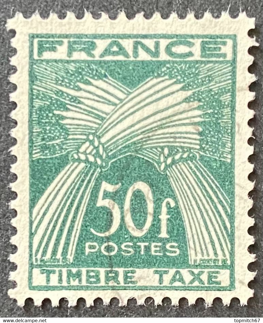 FRAYX088U - Timbres Taxe Type Gerbes 50 F Used Stamp 1946-55 - France YT YX 088 - Stamps