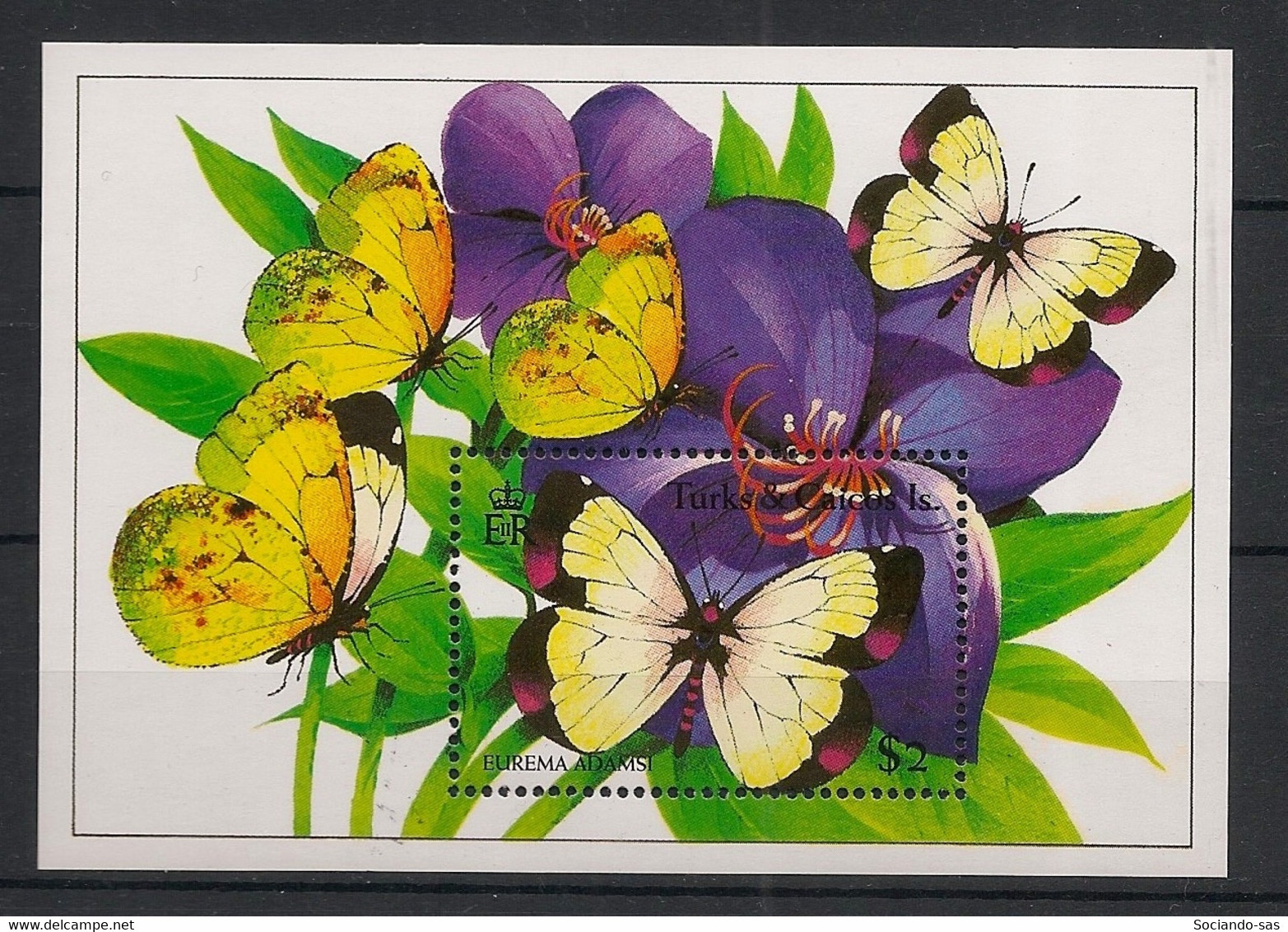 Turks & Caicos - 1994 - Bloc Feuillet BF N° Yv. 140 - Papillons / Butterflies - Neuf Luxe ** / MNH / Postfrisch - Papillons