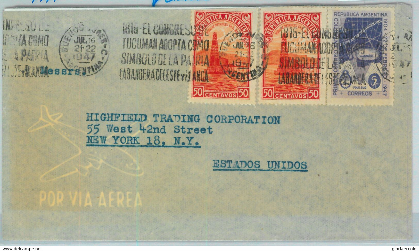 93930 - ARGENTINA - POSTAL HISTORY - Nice POSTMARK Cover To USA 1947 : FLAGS - Lettres & Documents