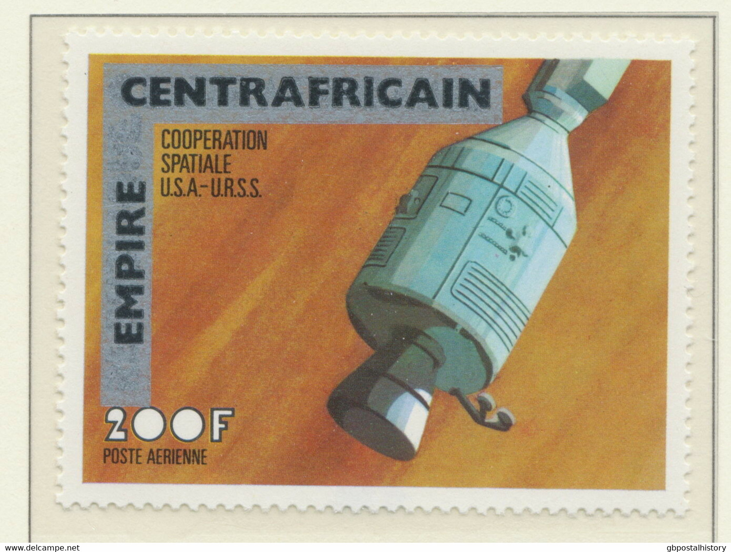 CENTRAL AFRICAN EMPIRE 1977 APOLLO SOYUZ Superb U/M Provisional Definitive 200 F - Central African Republic