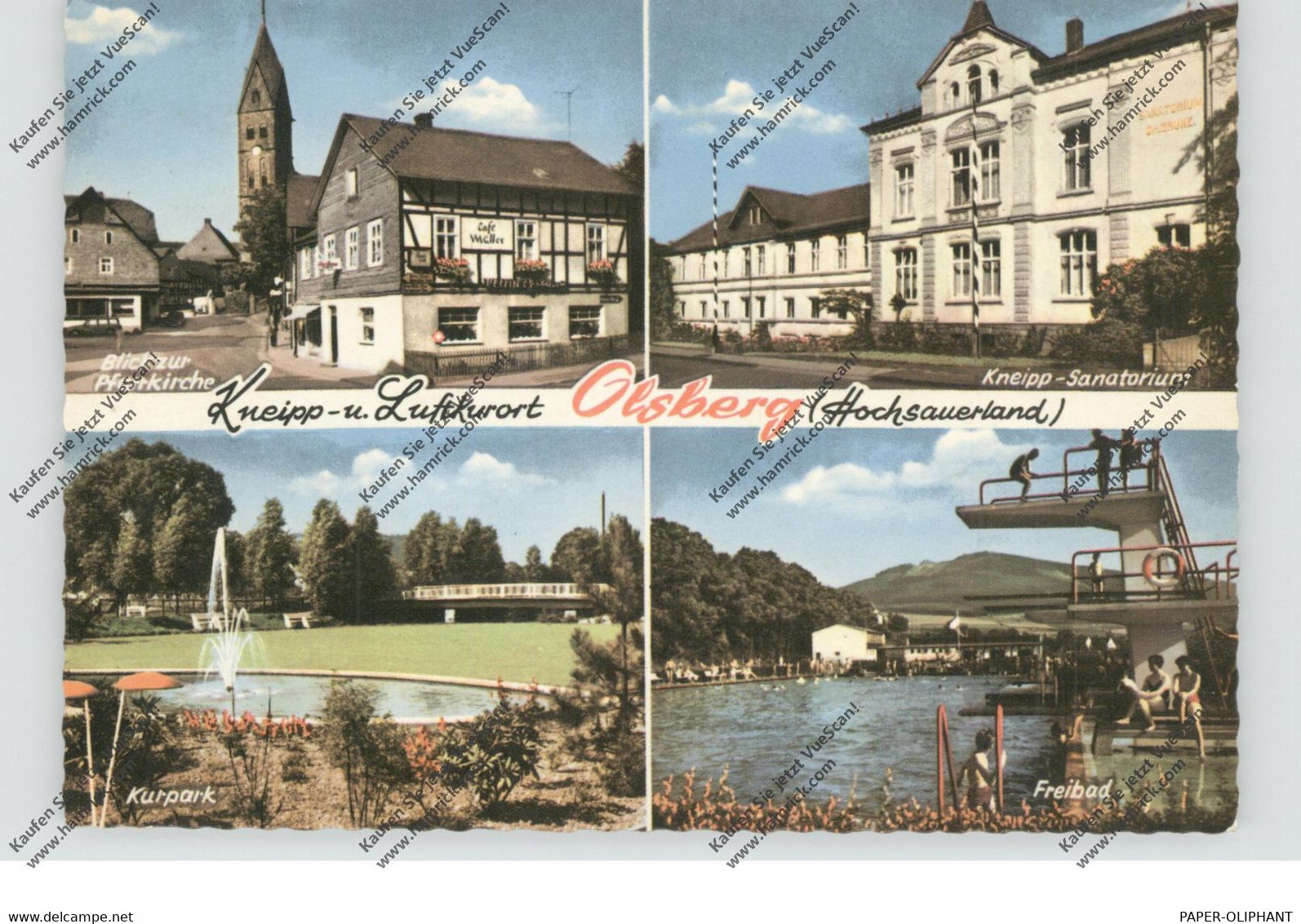 5787 OLSBERG, Freibad, Kurpark, Sanatorium, Pfarrkirche, 1963 - Meschede