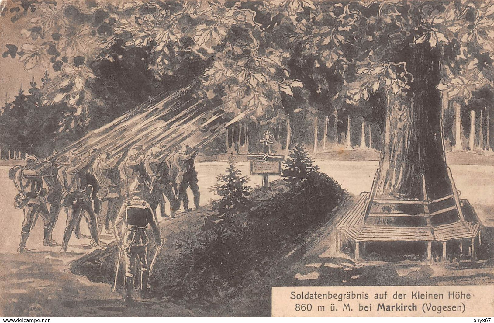 Sainte-Marie-Aux-Mines-68-Haut-Rhin-Tombe Soldat Militaire Allemand Dessin-Illustrateur-Guerre-Krieg-1915-Feldpost - Sainte-Marie-aux-Mines