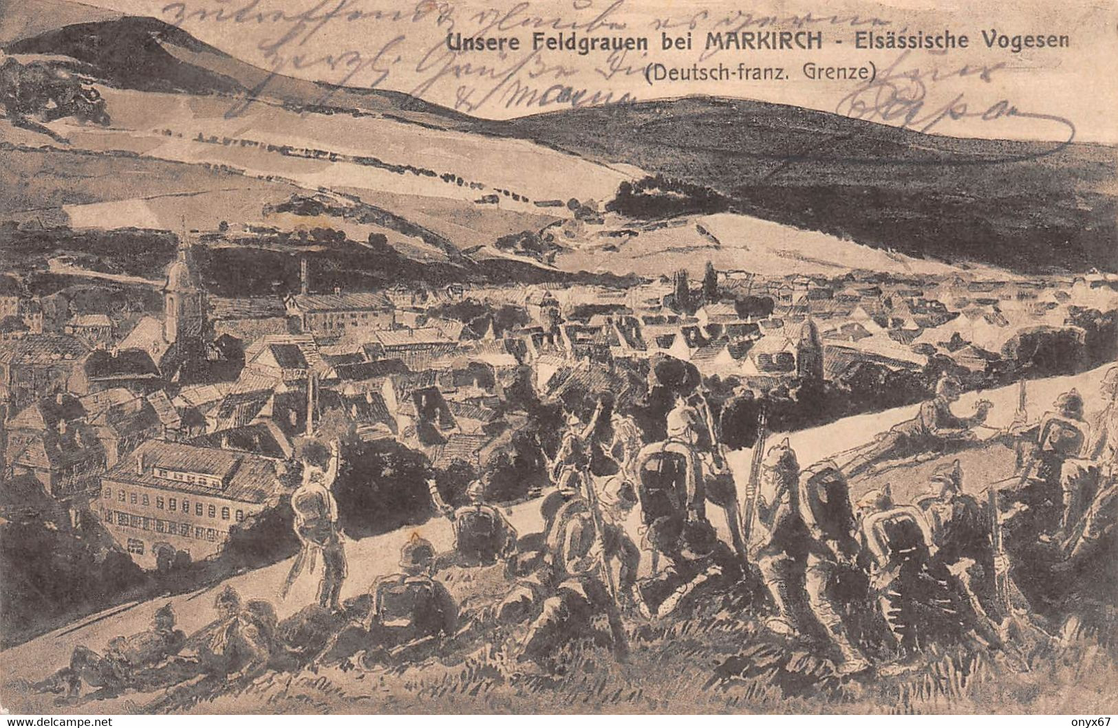 Sainte-Marie-Aux-Mines-68-Haut-Rhin-FeldgrauenSoldat Militaire Allemand Dessin-Illustrateur-Guerre-Krieg-1915-Feldpost - Sainte-Marie-aux-Mines