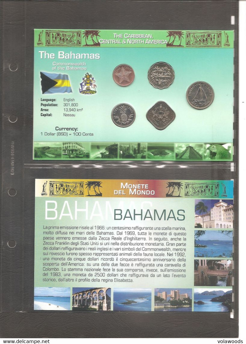 Bahamas - Folder Bolaffi "Monete Dal Mondo" Emissione Valori UNC - Bahamas
