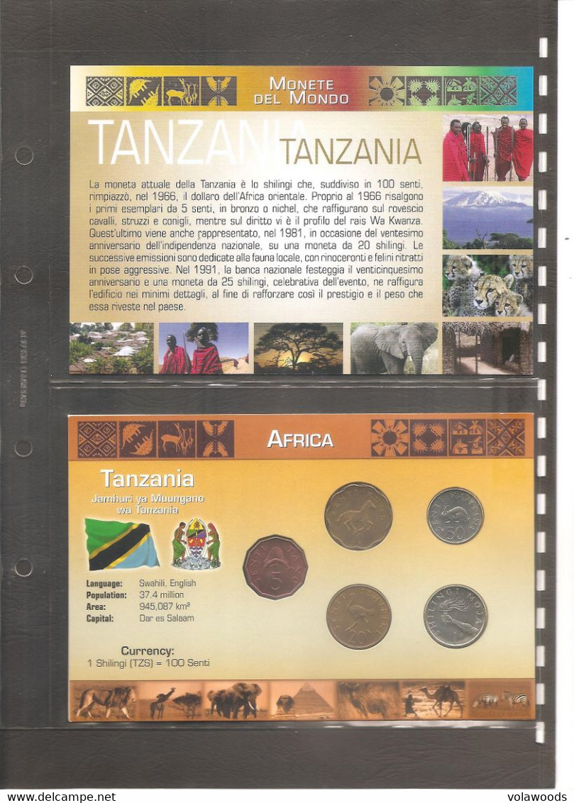 Tanzania - Folder Bolaffi "Monete Dal Mondo" Emissione  Valori UNC - Tanzanía