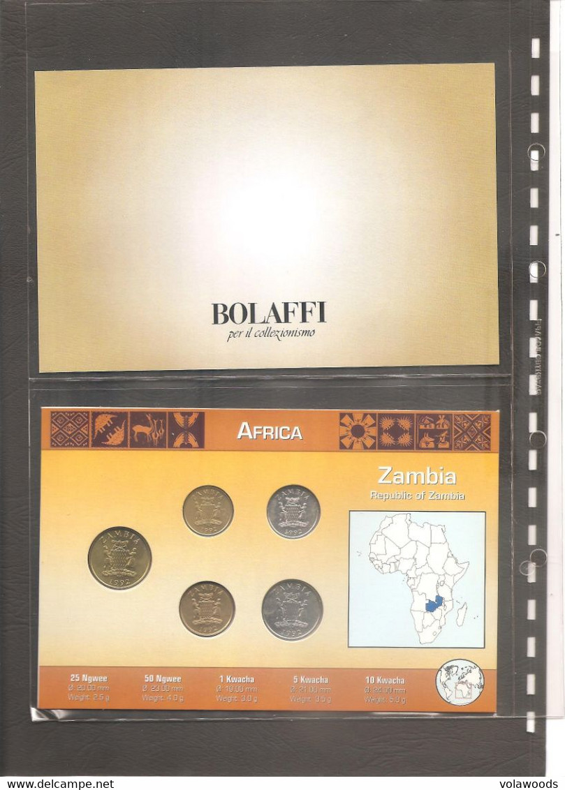 Zambia - Folder Bolaffi "Monete Dal Mondo" Emissione Completa Valori UNC  1992 - 4th Circulation Series - Kwacha - Zambia