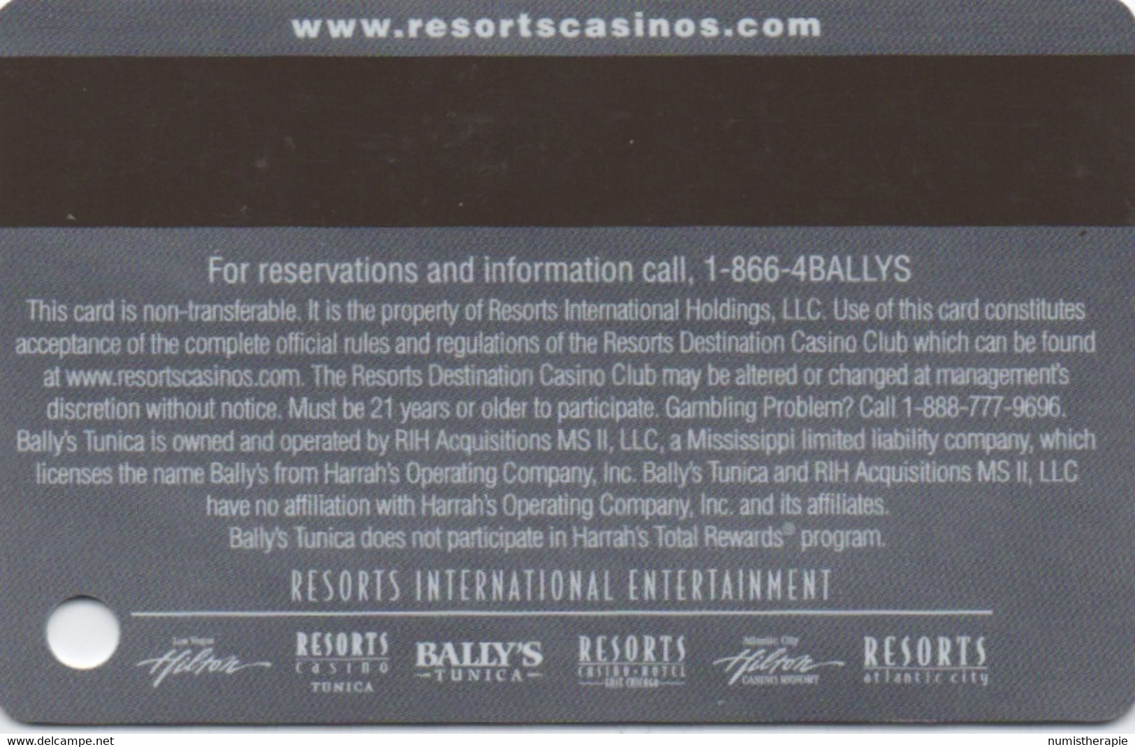 Bally's Tunica (1 Casino - Resorts International) - Carte Di Casinò