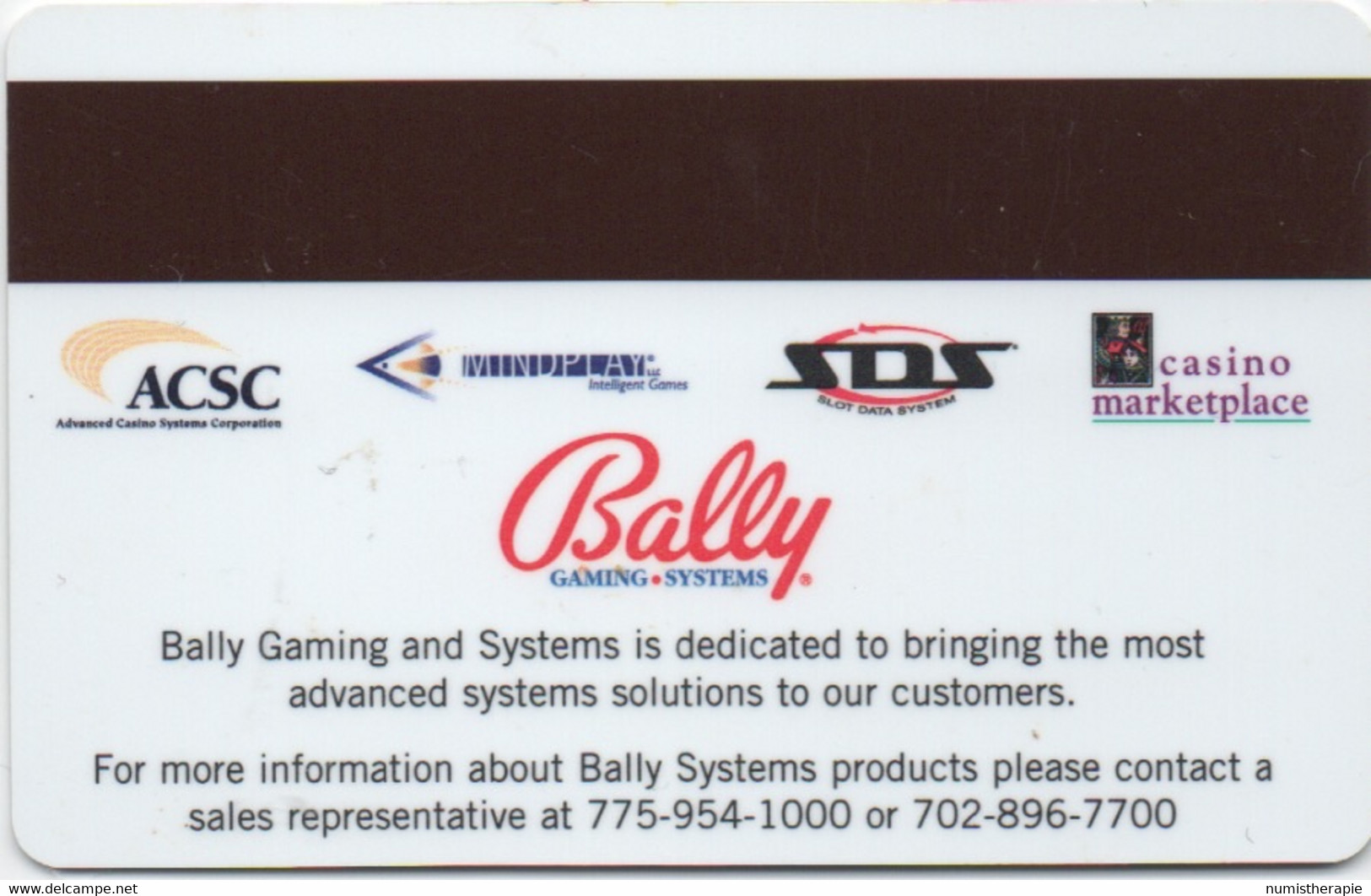 Bally Gaming Systems : Casino Marketplace - Cartes De Casino