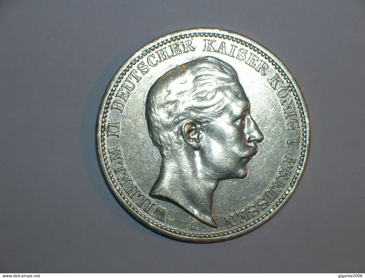 ALEMANIA/PRUSIA 3 MARCOS 1909 (3205) - 2, 3 & 5 Mark Silber