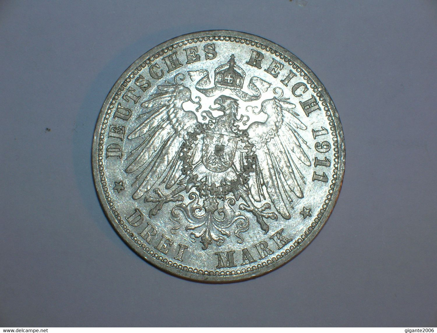 ALEMANIA/PRUSIA 3 MARCOS 1911 (3207) - 2, 3 & 5 Mark Argento