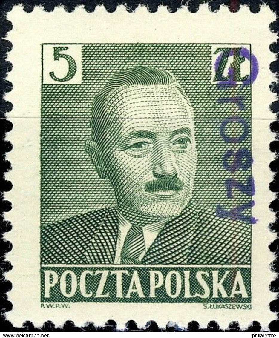 POLOGNE / POLAND 1950 GROSZY O/P T. 8 (Olsztyn O.1b) Mi.650 MOGNH ** - Ongebruikt