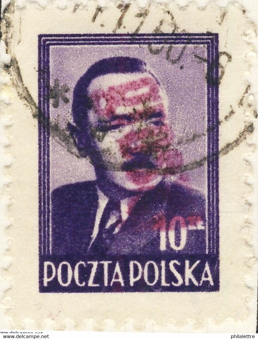 POLOGNE / POLAND 1950 GROSZY O/P T.21 (Szczecin Sz.1 Red) Mi.625 Used - Used Stamps