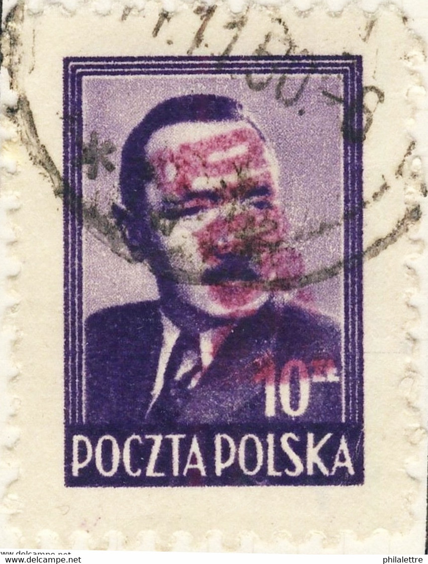 POLOGNE / POLAND 1950 GROSZY O/P T.21 (Szczecin Sz.1 Red) Mi.625 Used - Oblitérés