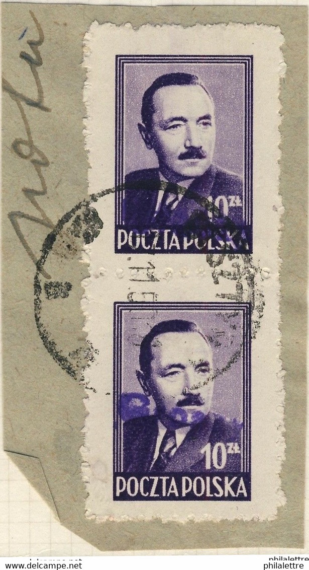 POLOGNE / POLAND 1950 GROSZY O/P T.8 (Olsztyn O.1b Violet) Mi.625x2 Used OLSZTYN - Oblitérés