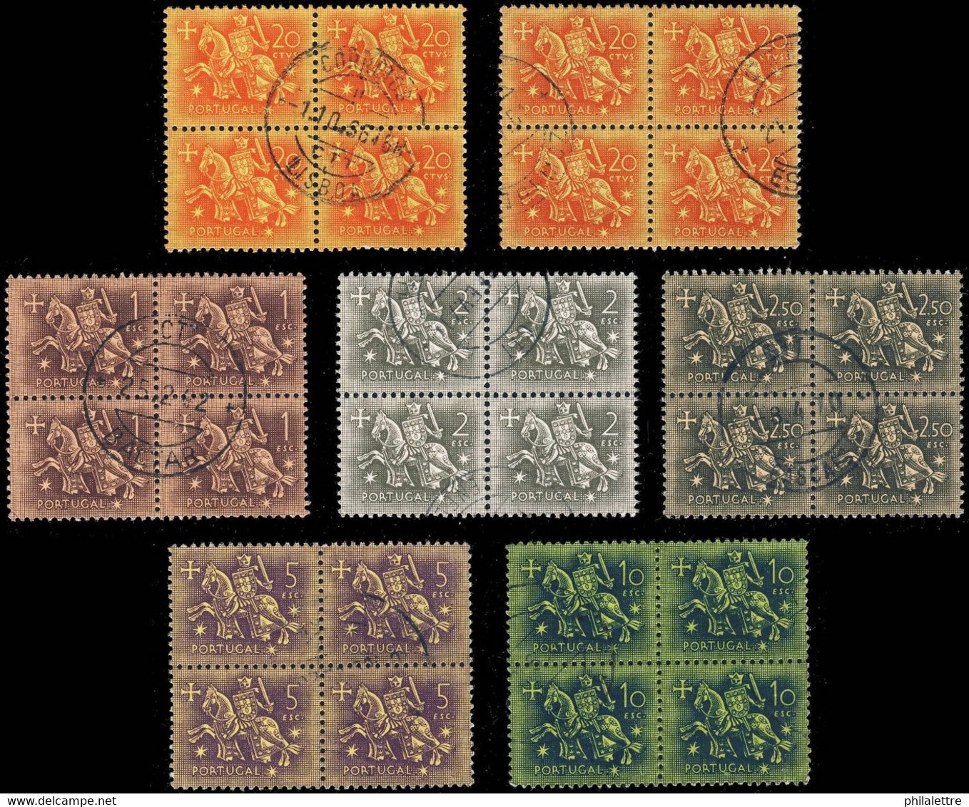 PORTUGAL 1950s/70s RIDER Issue Nice Selection Of Blocks Of 4 SUPERB USED - Usado