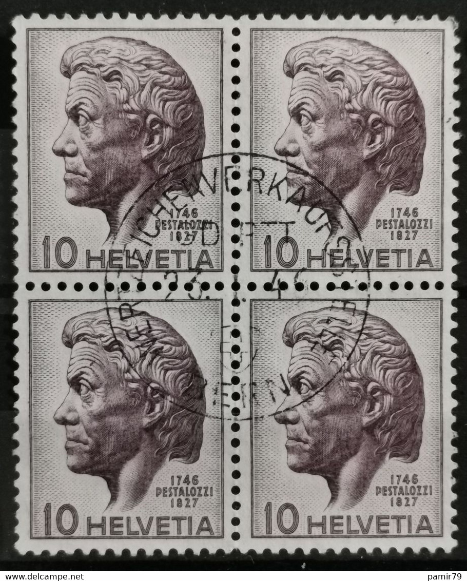 1946 Hinrich Pestalozzi Viererblock MiNr: 469 - Used Stamps