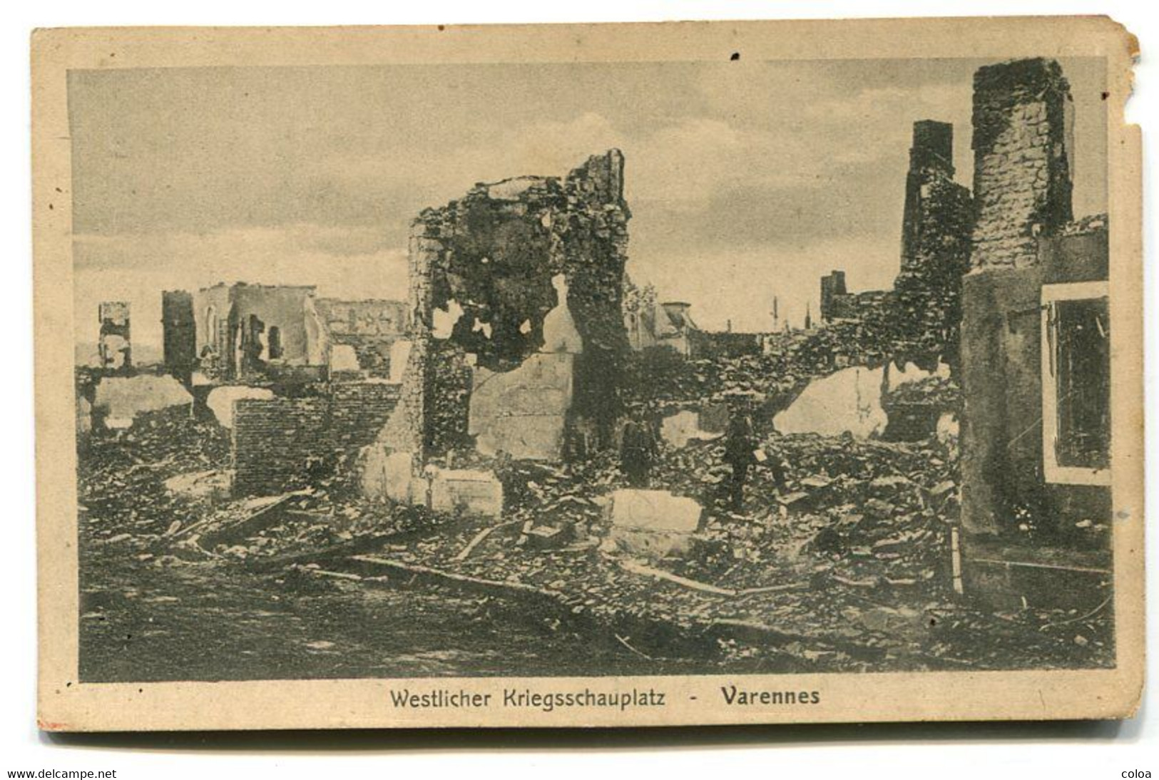 VARENNES 1914 1918 Westlicher Kriegsschaufplatz Carte Allemande - Le Perray En Yvelines