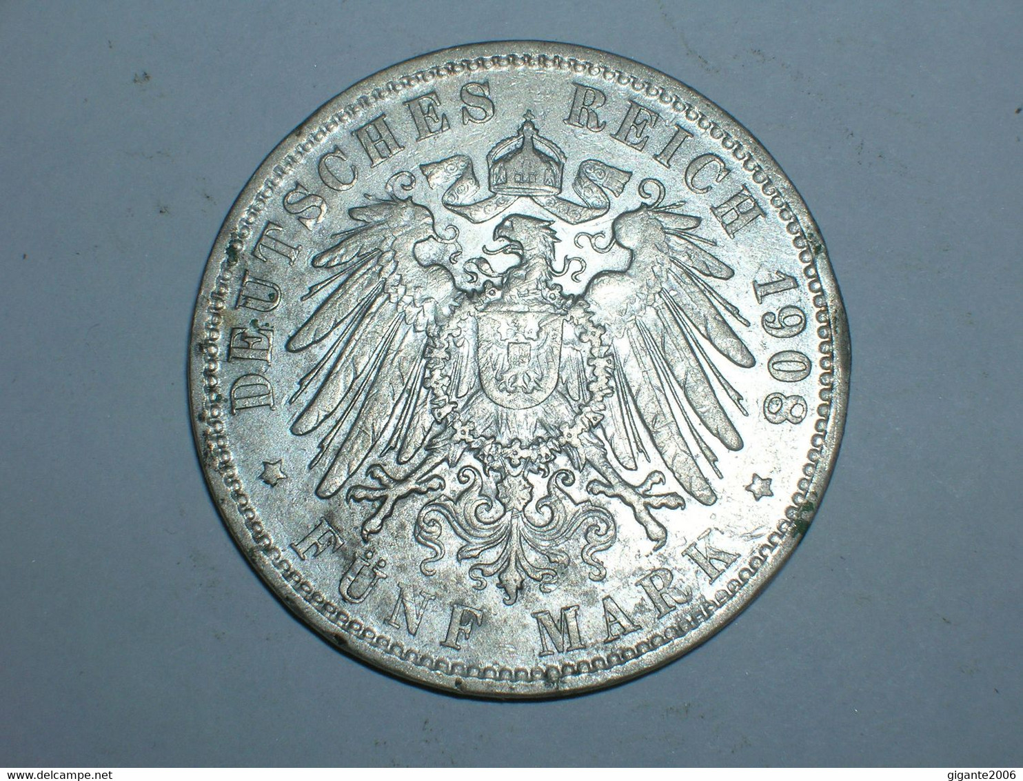 ALEMANIA/HAMBURGO 5 MARCOS 1908 (3760) - 2, 3 & 5 Mark Silber