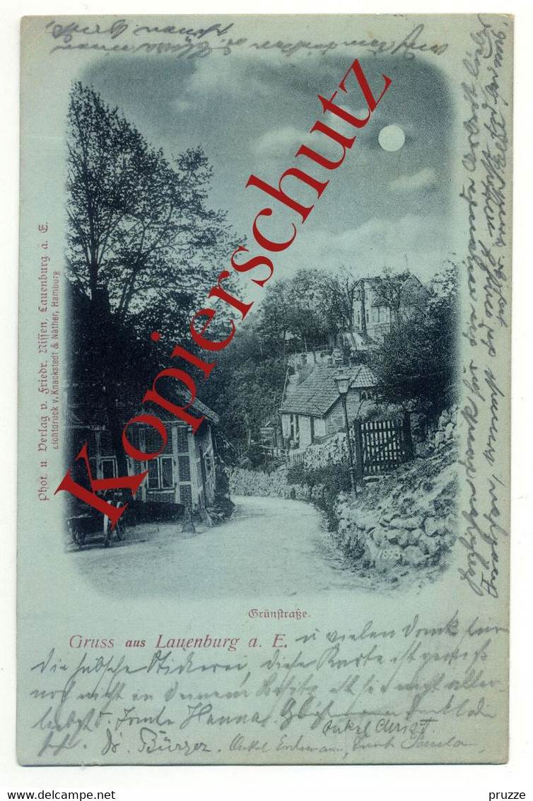 Lauenburg A. E. 1898, Grünstrasse - Nach Kiel - Lauenburg