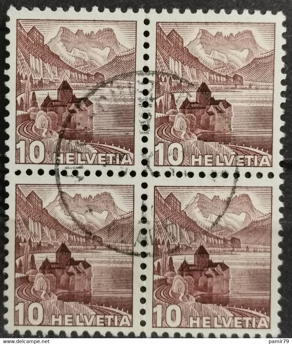 1939 Schloss Chillon Viererblock MiNr: 363ay - Used Stamps