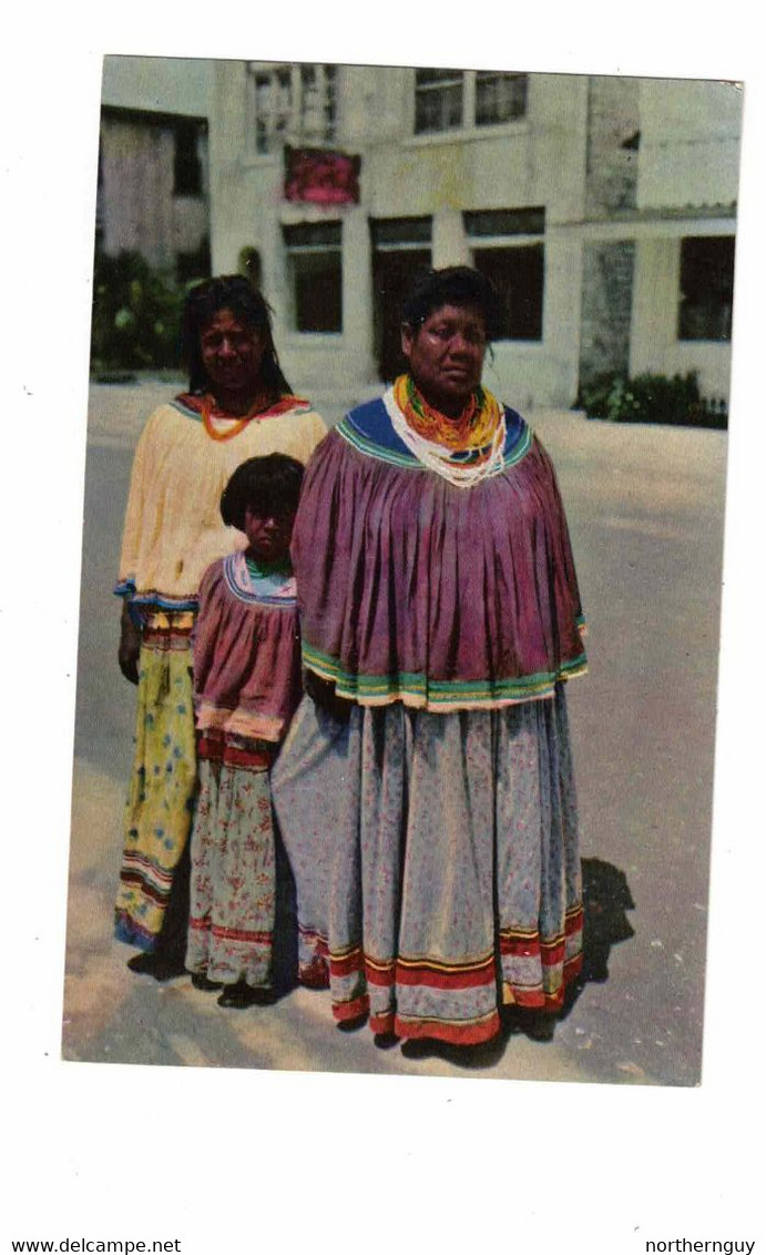 Florida, USA, Indians, Family "Florida Seminole Indians", Old Chrome Postcard - America