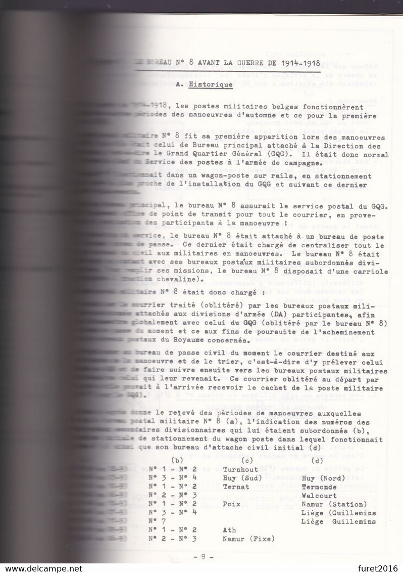 LE BUREAU POSTAL BELGE N° 8 MOORSLEDE De Cabooter Roger Ouvrage Numéroté 110 / 600 60 Pages - Manuali