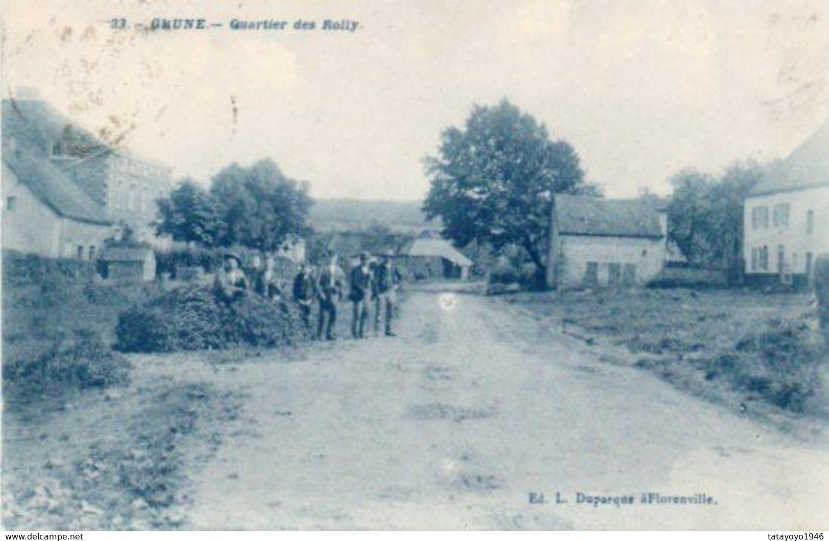 GRUNE  Quartier Des Rolly Animée  Circulé En 1913 - Nassogne