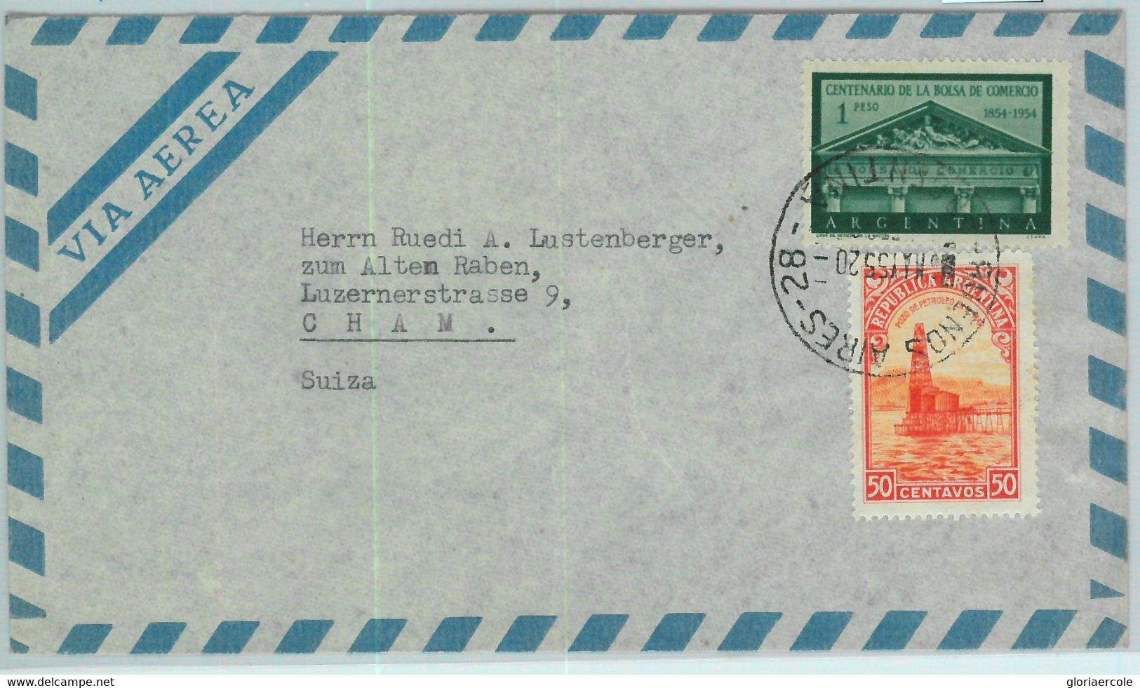 93944 - ARGENTINA - POSTAL HISTORY -  Airmail COVER To SWITZERLAND 1955 - Lettres & Documents