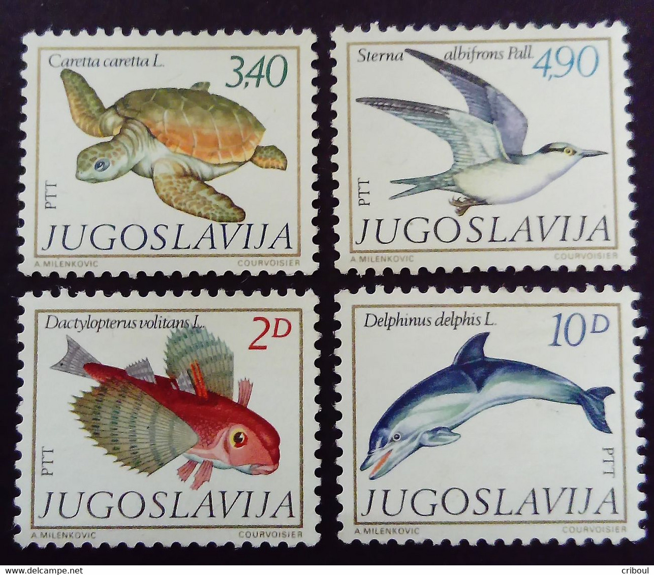 Yougoslavie Yougoslavia Jugoslavija 1980 Animal Oiseau Bird Poisson Fish Tortue Turtle Dauphin Yvert 1717-1720 ** MNH - Autres & Non Classés