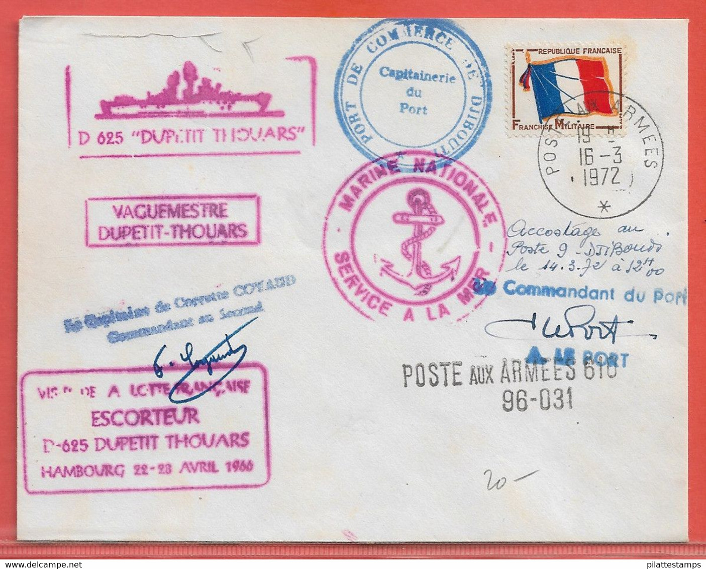 AFARS ET ISSAS LETTRE EN FRANCHISE DE 1972 DE DJIBOUTI - Covers & Documents