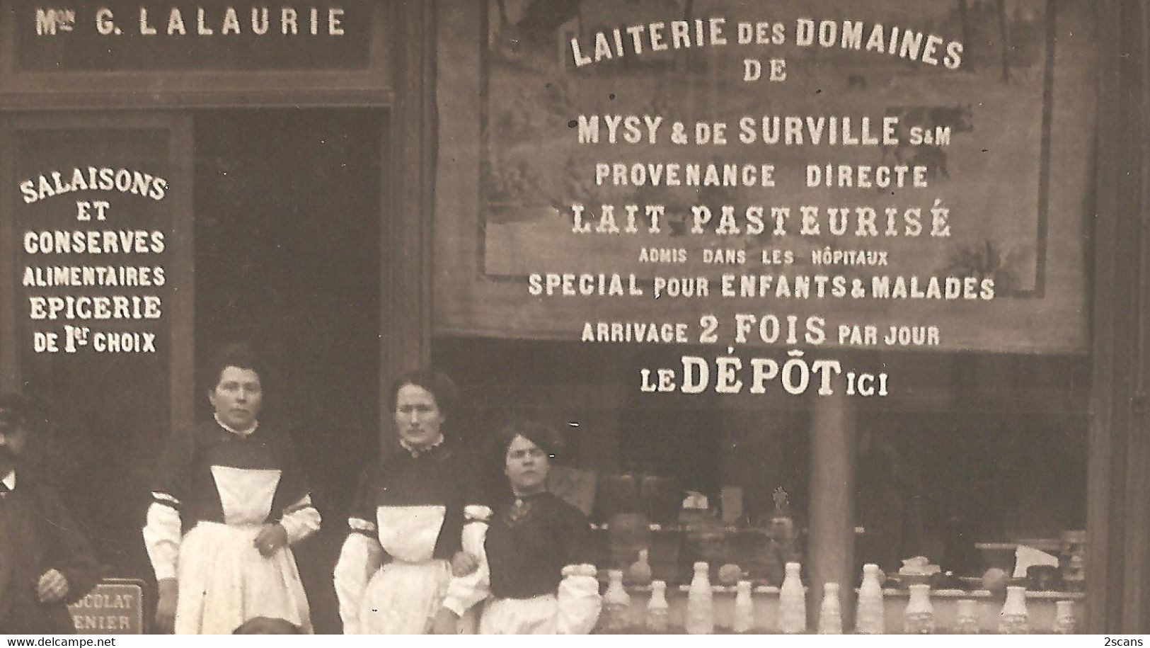 Dépt 75 - PARIS (76 R. Du Rendez-vous) - CARTE-PHOTO Devanture Magasin BEURRE OEUFS FROMAGES Maison G. LALAURIE - (lait) - District 12