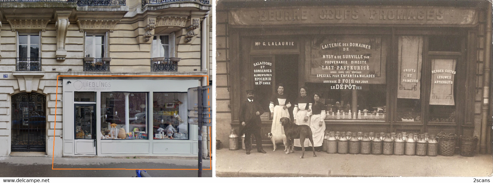 Dépt 75 - PARIS (76 R. Du Rendez-vous) - CARTE-PHOTO Devanture Magasin BEURRE OEUFS FROMAGES Maison G. LALAURIE - (lait) - District 12