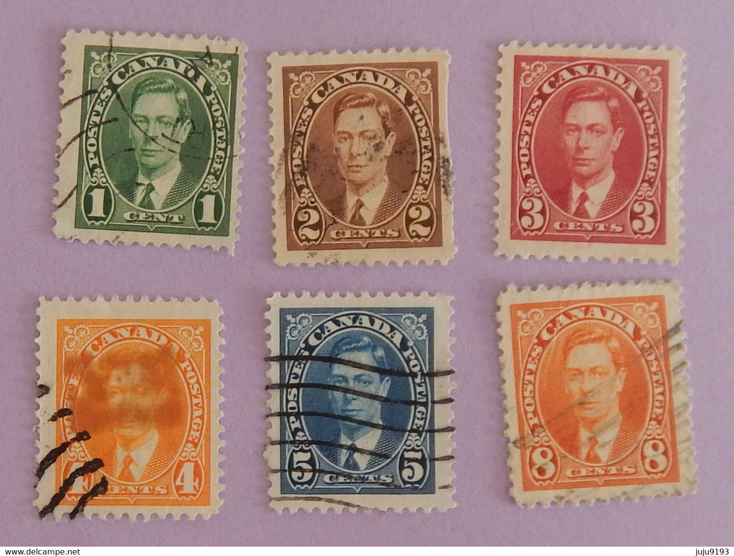 CANADA YT 190/195 OBLITERES " GEORGE VI" ANNÉE 1937 - Used Stamps