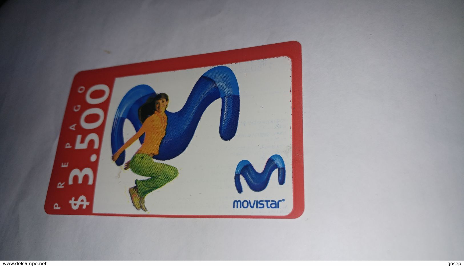 Chile-movistar-(156)-($3500)-(6923-7663-9180-5)-(8/10/2007)-(look Outside)-used Card+1card Prepiad Free - Chile