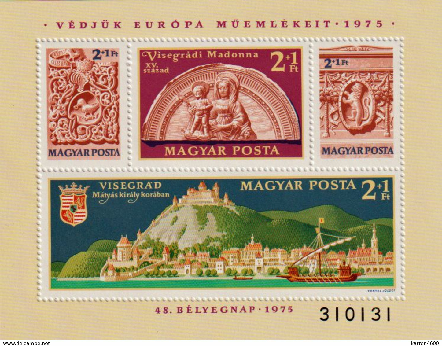 Europäisches Denkmalschutzjahr - Tag Der Briefmarke 1975 Mi Block 115 A - Blocks & Sheetlets