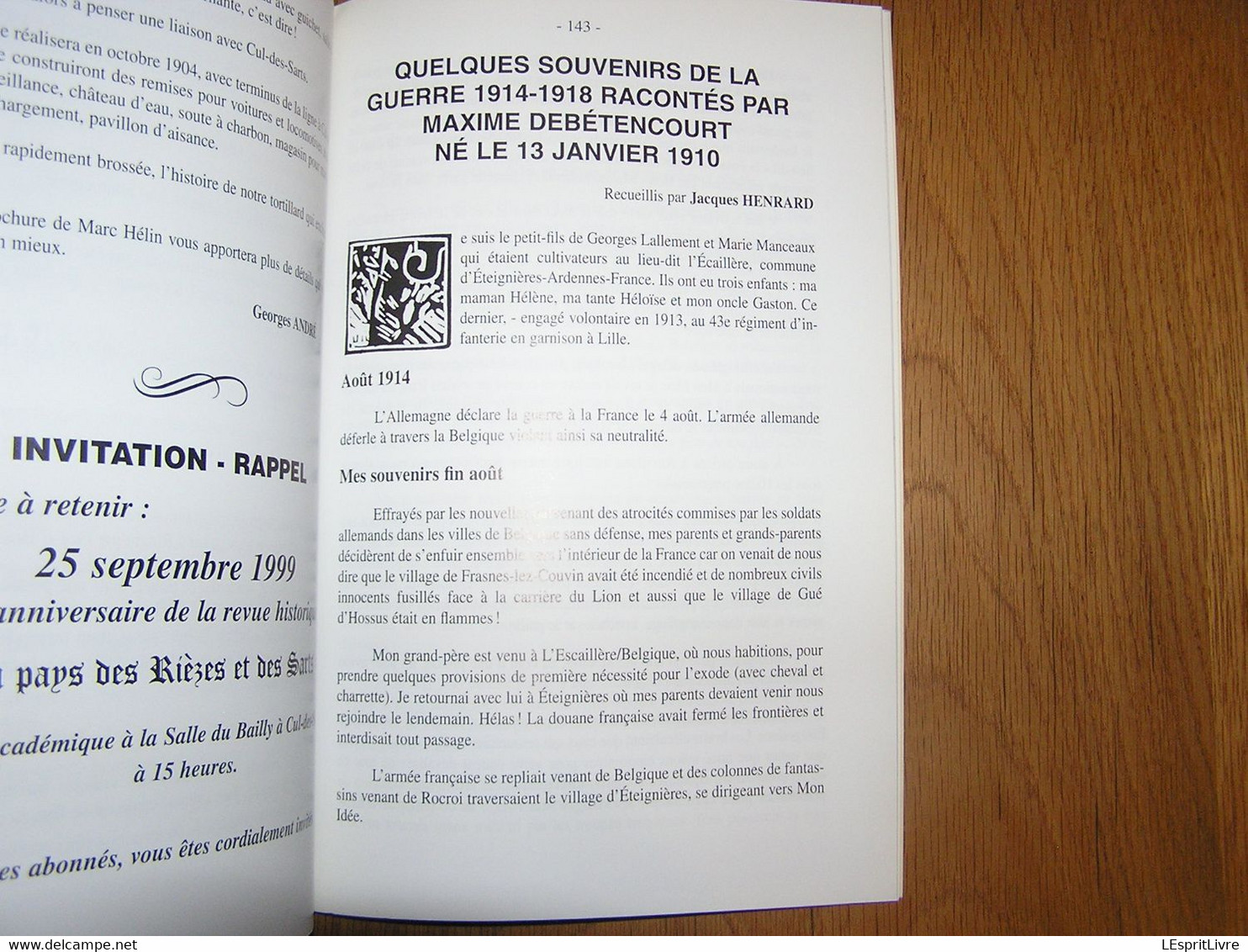 AU PAYS DES RIEZES & DES SARTS N° 154 Régionalisme Vicinal Cul Des Sarts Usine Tabac Thomas Guerre Cochon Alle Bohan