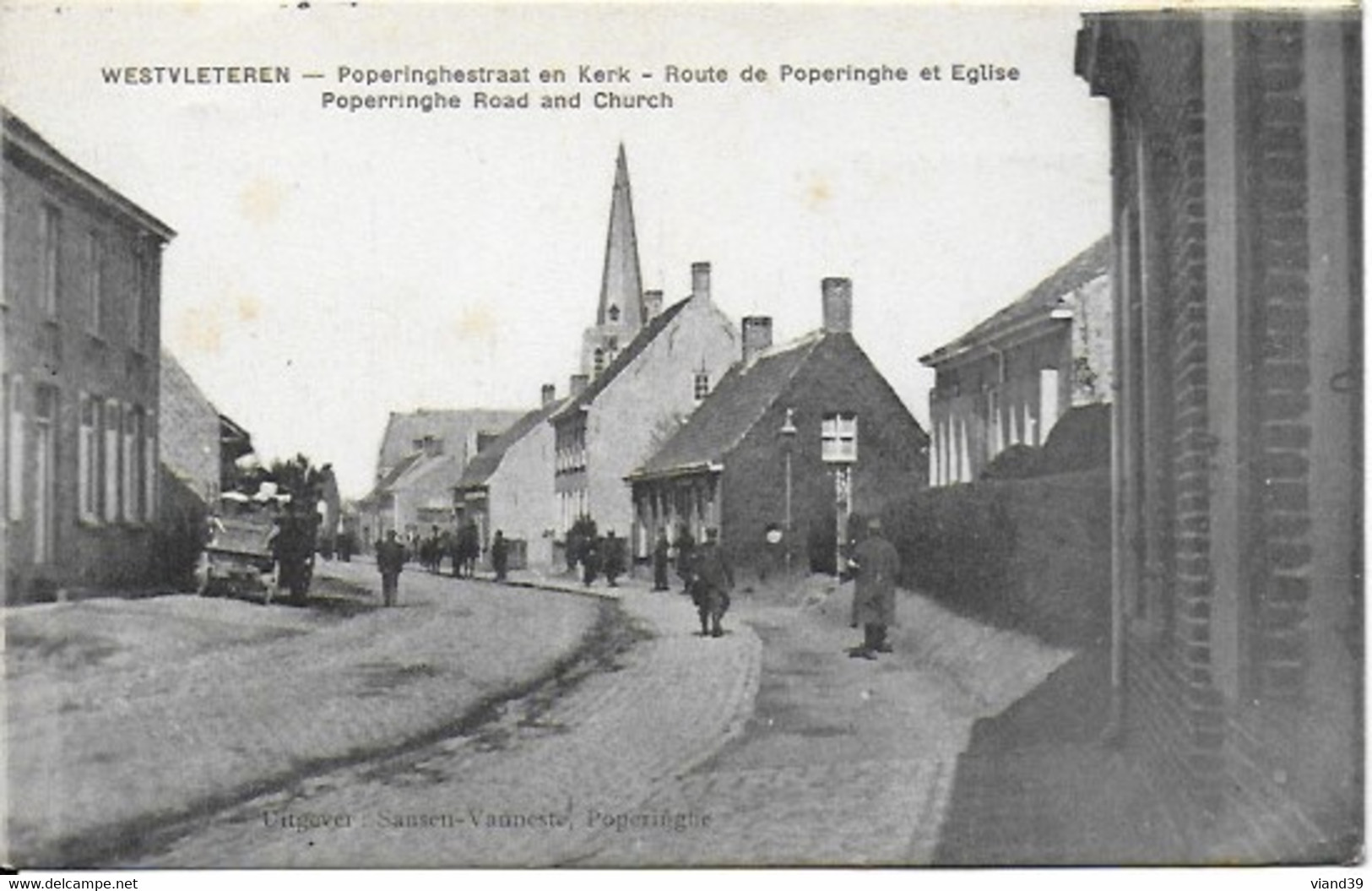 Westvleteren - Poperinghestrast En Kerk - Route De Poperinghe Et église - Poperinge