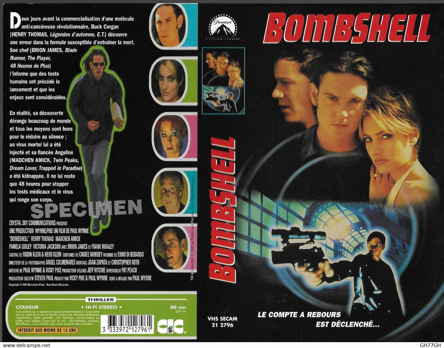 "BOMBSHELL" -jaquette SPECIMEN Originale CIC VIDEO - Azione, Avventura