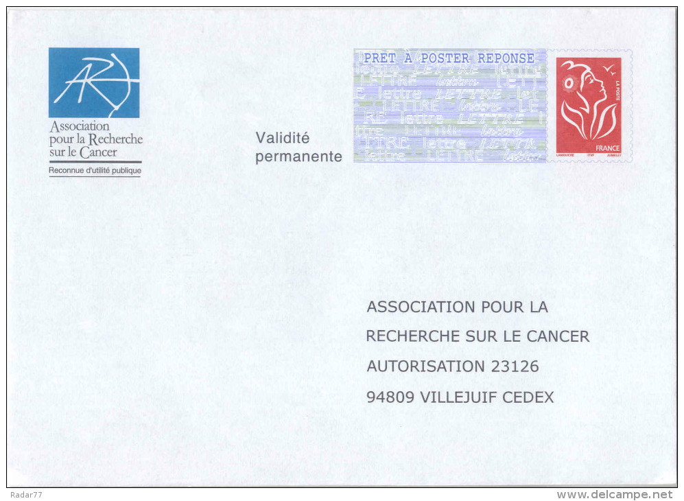 PAP REPONSE Lamouche ITVF Association Pour La Recherche Sur Le Cancer - Verso 05P544 - 51036 à L'intérieur - Prêts-à-poster: Réponse /Lamouche