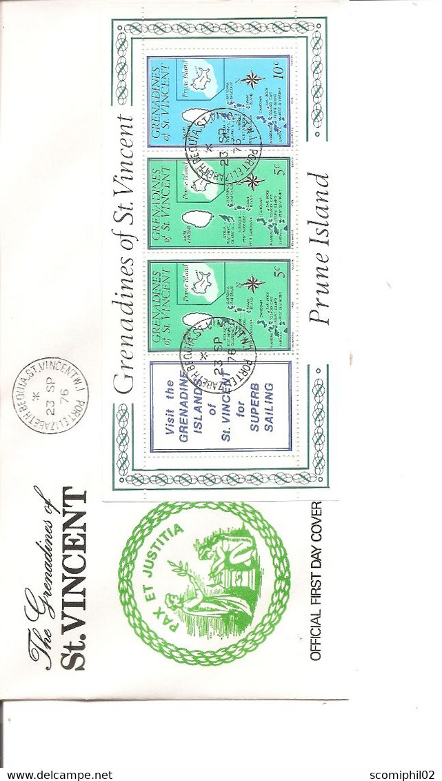 Iles - Ile Prune ( FDC Des Grenadines De Saint-Vincent De 1976 à Voir) - Inseln