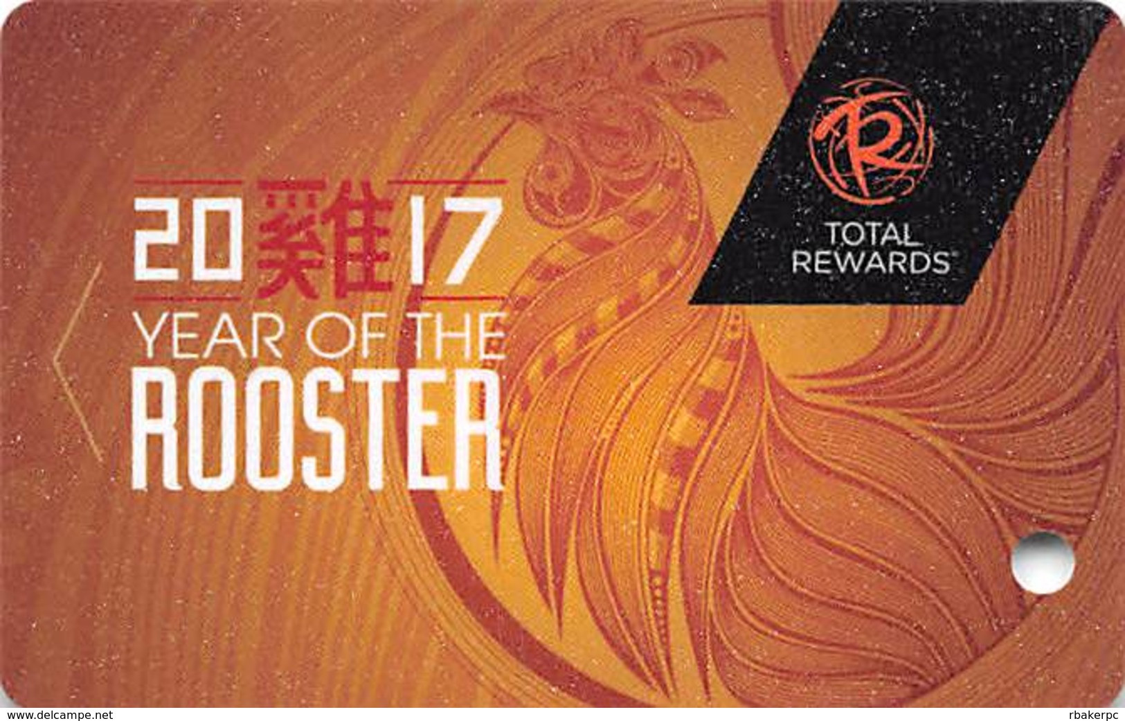 Harrah's Casino Year Of The Rooster 2017 Slot Card BLANK - Casino Cards