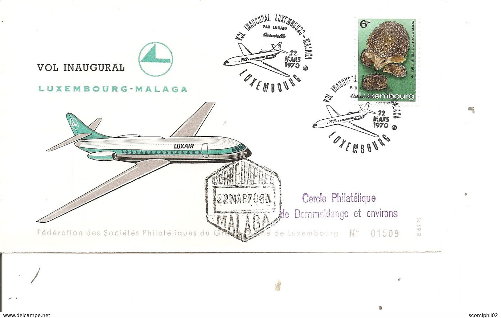 Luxembourg - Aérophilatélie ( Vol Luxembourg - Malaga De 1970 à Voir) - Cartas & Documentos