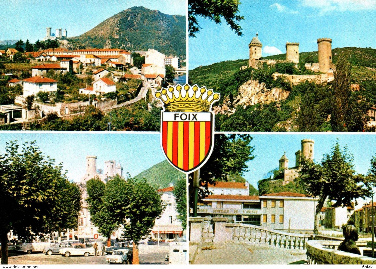 6685 FOIX   Vue Générale, Les Tours Du Château, Allées De Vilotte, Statue Gabriel Fauré    (scan Recto-verso) 09 Ariège - Foix