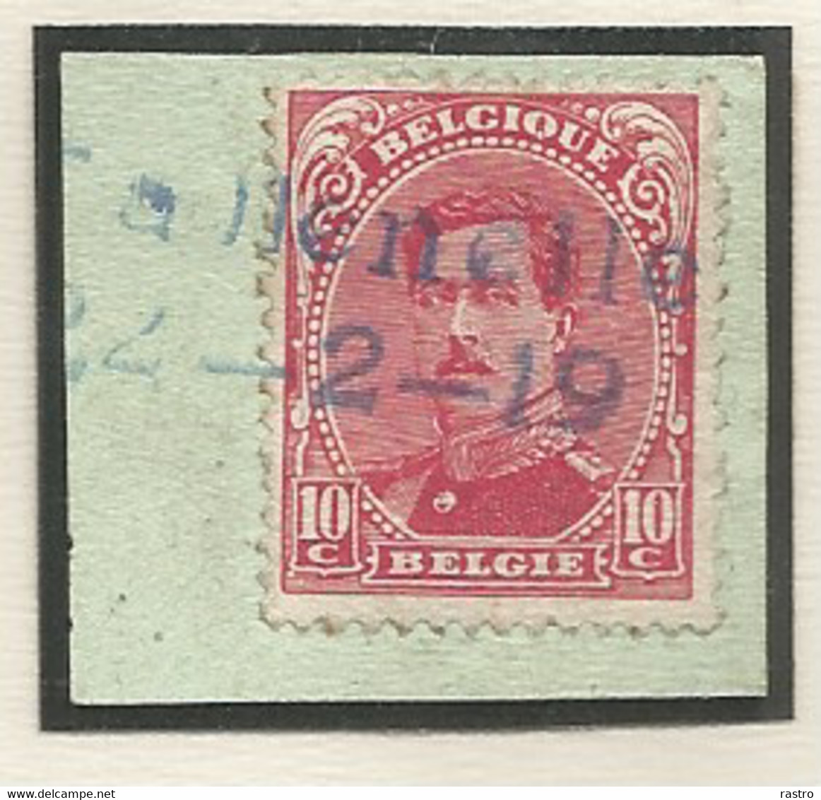 N° 138 (Albert Ier Londres 10c Carmin ) Sur Petit Fragment    O  Callenelle 22-2 -19 - Fortune Cancels (1919)